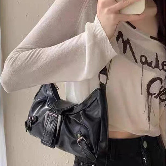 Damen modische Handtasche mit innovativem Faltendesign und schickem Schnallenverschluss Nord Taschen