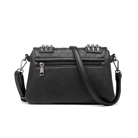 Damen Hobo-Tasche mit modischen Nieten und einzigartigem Totenkopf-Design Nord Taschen