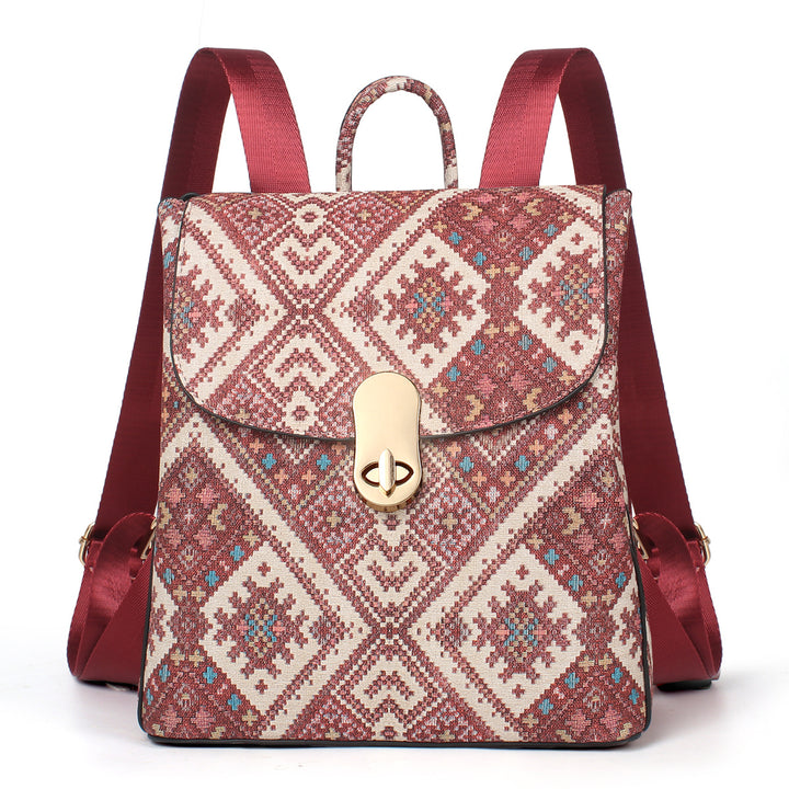 Damen Rucksackhandtasche im traditionellen Musterdesign Nord Taschen
