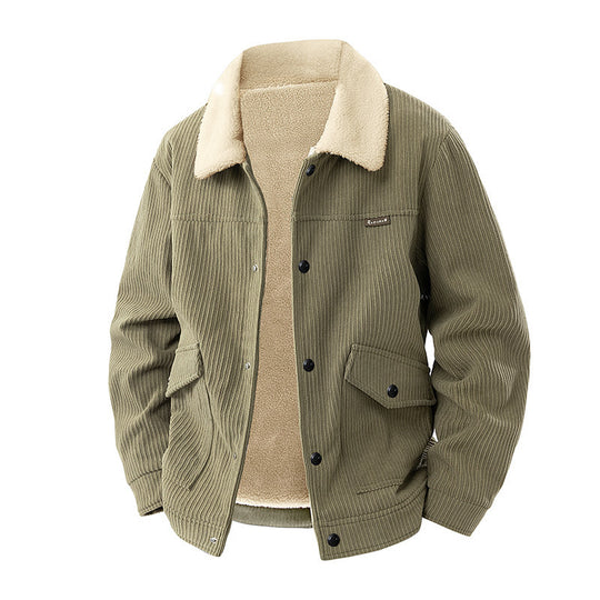 Herren Lässige Cordjacke mit Teddyfutter Nord Taschen