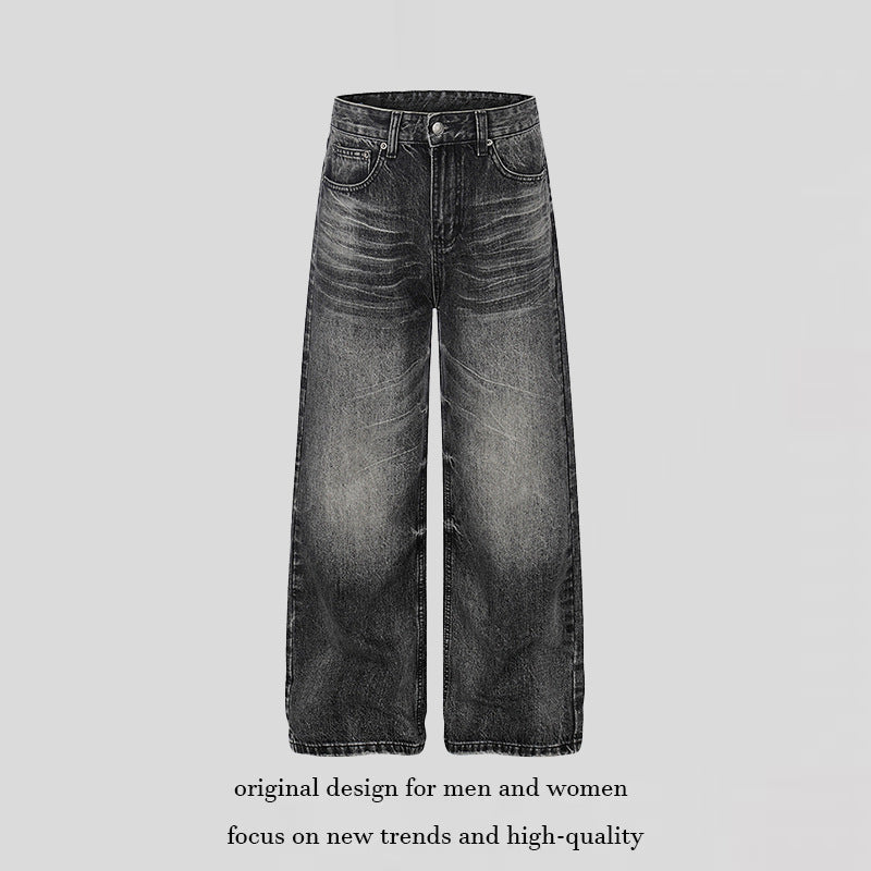Damen Hochgeschnittene weite Palazzo-Jeans mit Used-Effekt Nord Taschen