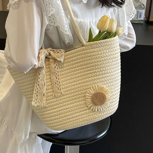 Damen handgefertigte Einkaufstasche mit verspieltem floralen Dekor Nord Taschen