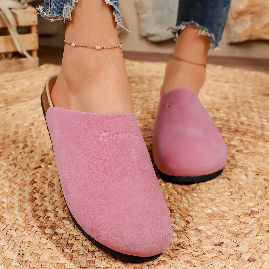 Damen Bequeme Clogs aus weichem Wildleder mit anatomisch geformtem Fußbett