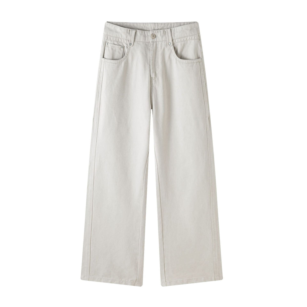 Damen Weite High-Waist-Hose aus Baumwolltwill mit markanter Seitennaht und klassischem Taschen‑Schnitt Nord Taschen