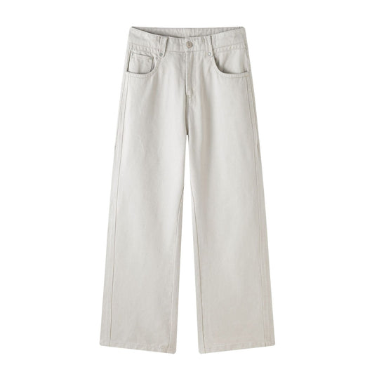 Damen Weite High-Waist-Hose aus Baumwolltwill mit markanter Seitennaht und klassischem Taschen‑Schnitt Nord Taschen