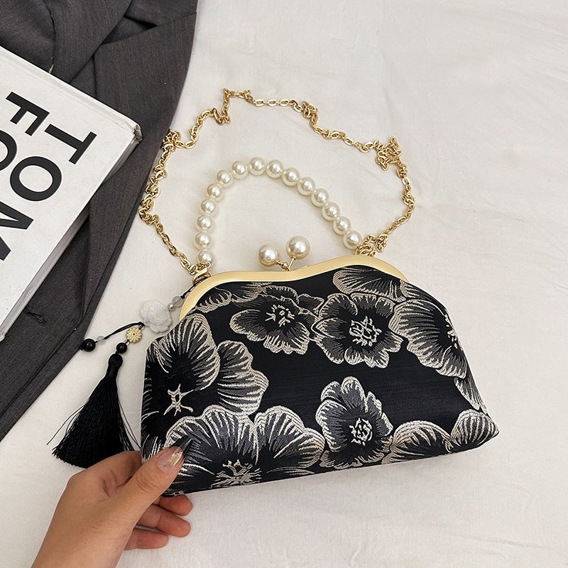 Damen elegante Abendtasche mit Perlenschmuck Nord Taschen