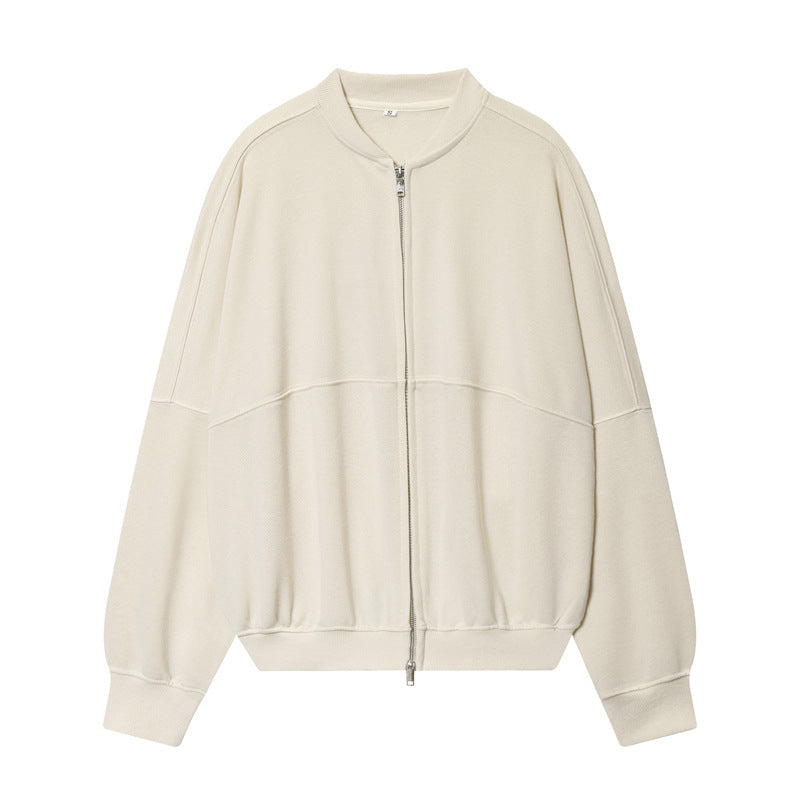Damen Oversize-Sweatjacke mit Zwei-Wege-Reißverschluss und geripptem Bund Nord Taschen