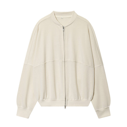 Damen Oversize-Sweatjacke mit Zwei-Wege-Reißverschluss und geripptem Bund Nord Taschen