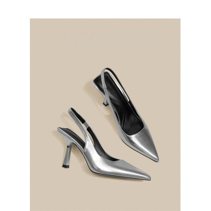 Damen Slingback High Heel Pumps mit elegantem metallic Finish