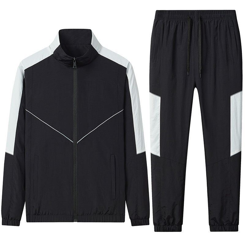 Herren Zweiteiliges atmungsaktives Nylon-Trainingsset mit Stehkragen und Kontrastpaneelen Nord Taschen