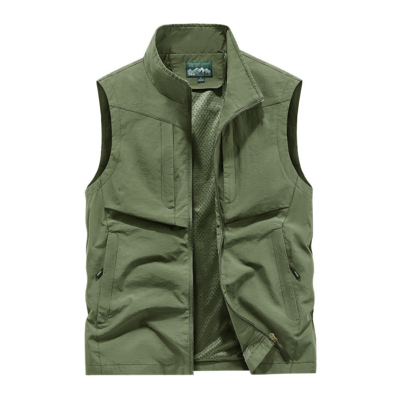 Herren Utility-Outdoorweste mit Mesh-Futter, durchgehendem Reißverschluss und Multifachtaschen Nord Taschen