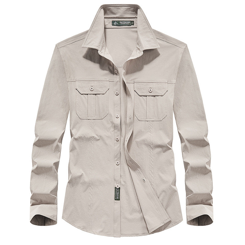 Herren Outdoor-Hemd mit Brustklappen, Ripstop-Gewebe und Regular-Fit Nord Taschen