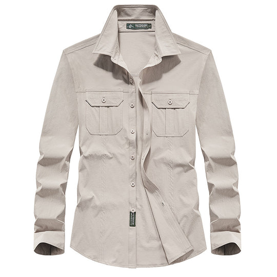 Herren Outdoor-Hemd mit Brustklappen, Ripstop-Gewebe und Regular-Fit Nord Taschen