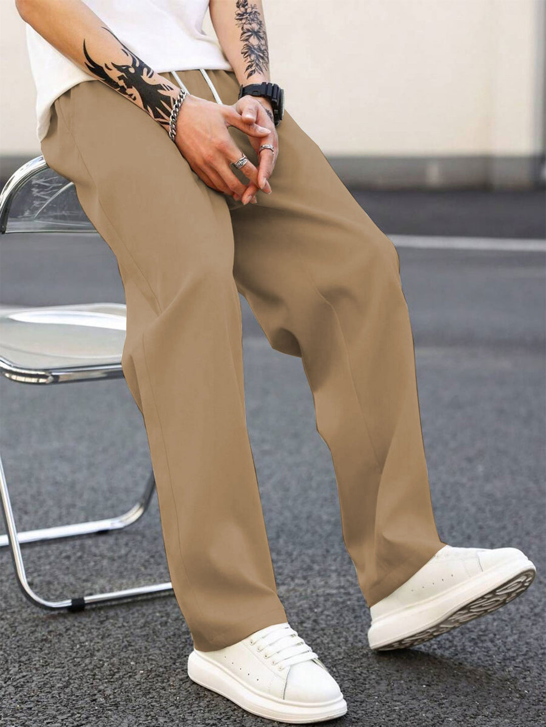 Herren modische Freizeithose mit weiter Passform und elastischem Bund Nord Taschen
