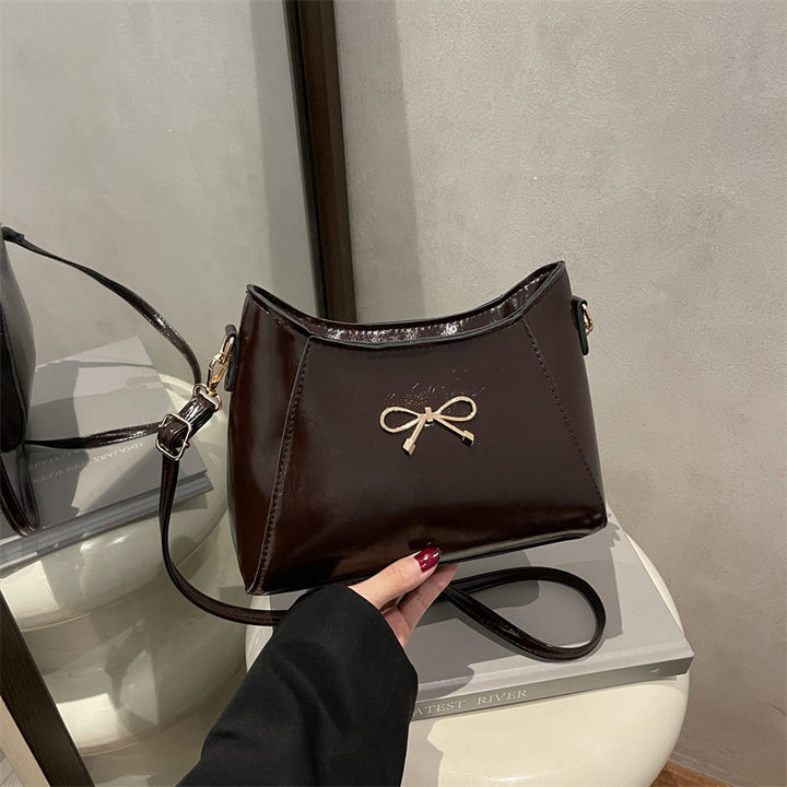 Damen elegante Umhängetasche mit verschließendem Schleifendesign Nord Taschen