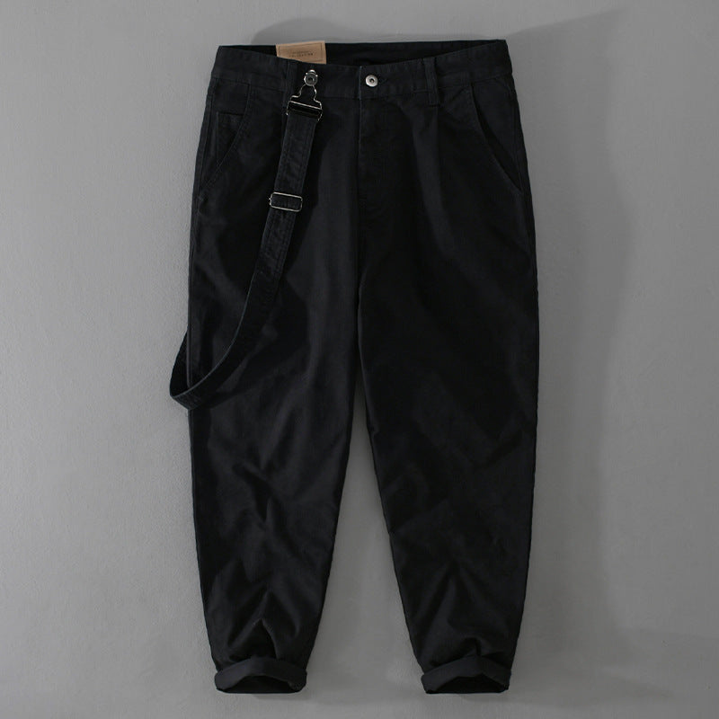 Herren Tapered-Chinohose mit abnehmbarem Gurt, hohem Bund und gekrempeltem Saum Nord Taschen