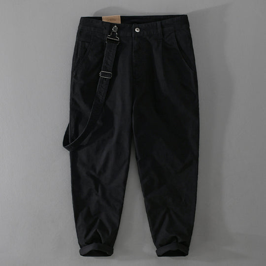 Herren Tapered-Chinohose mit abnehmbarem Gurt, hohem Bund und gekrempeltem Saum Nord Taschen