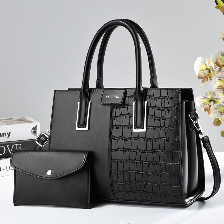 Damen elegante Handtasche im Krokodil-Look mit abnehmbarer Mini-Clutch Nord Taschen