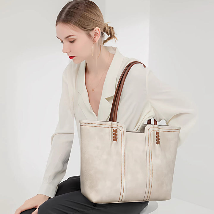 Damen Bequeme Tragetasche mit kunstvollen Nähten und komfortablen Griffen Nord Taschen