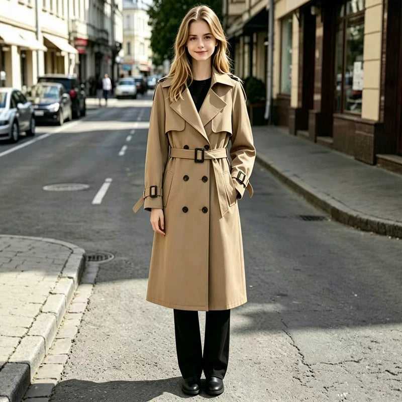 Trenchcoat mit Gürtel und Doppelknopf