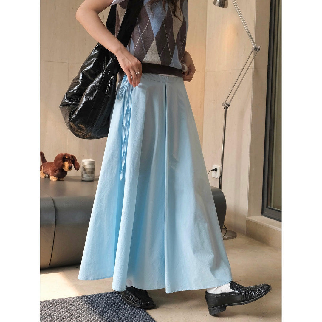 Damen Weicher High‑Waist Maxirock mit Tunnelzug, weitem Fall und fließender Volant‑Silhouette Nord Taschen