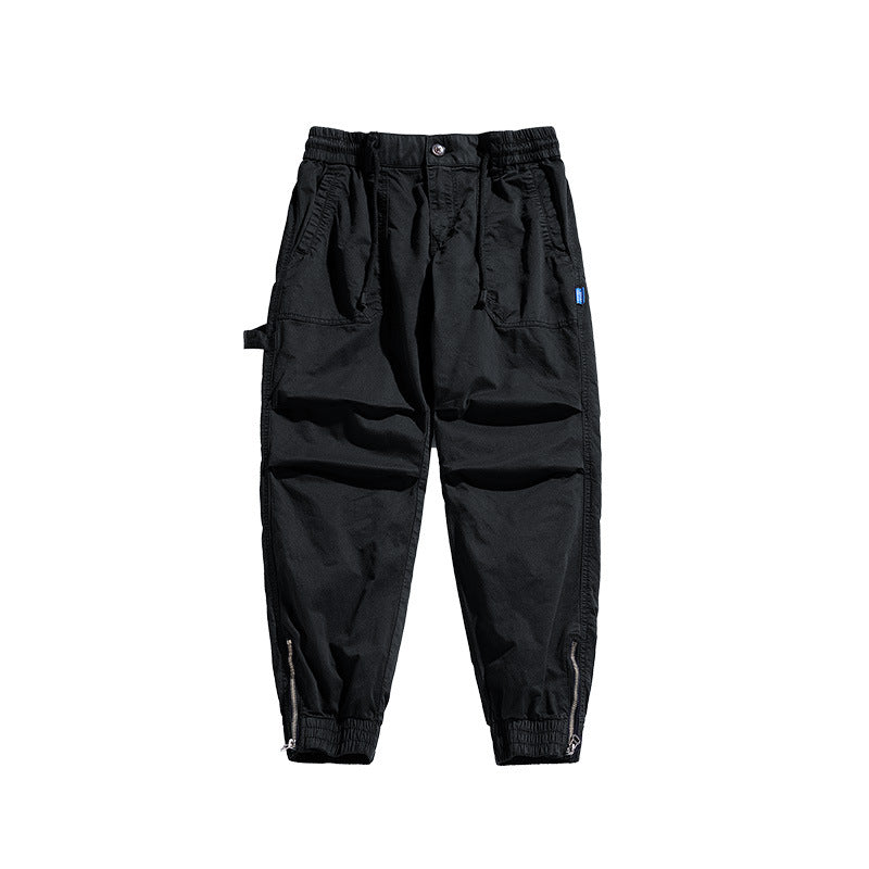 Herren Tapered-Utility-Cargohose im Joggerstil mit elastischem Comfortbund, aufgesetzten Taschen und Knöchel‑Reißverschluss Nord Taschen