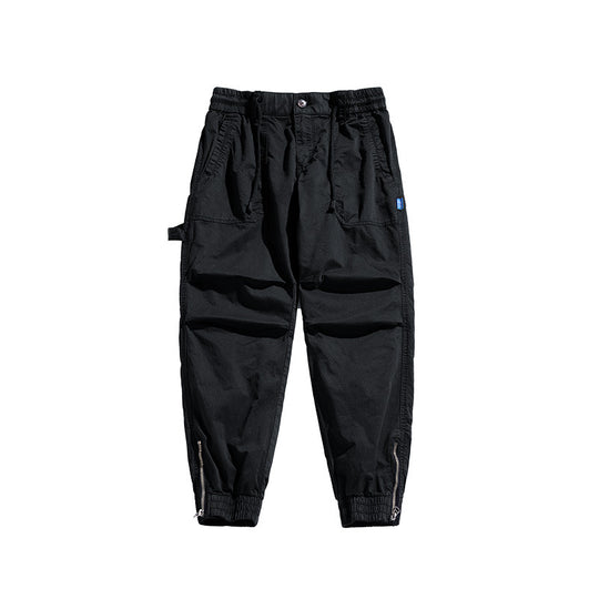Herren Tapered-Utility-Cargohose im Joggerstil mit elastischem Comfortbund, aufgesetzten Taschen und Knöchel‑Reißverschluss Nord Taschen