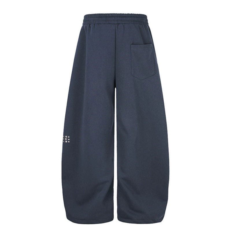 Damen Palazzo-Sweatpants im Culotte-Stil mit hohem Bund, Tunnelzug, Schriftprint und Strassbesatz Nord Taschen
