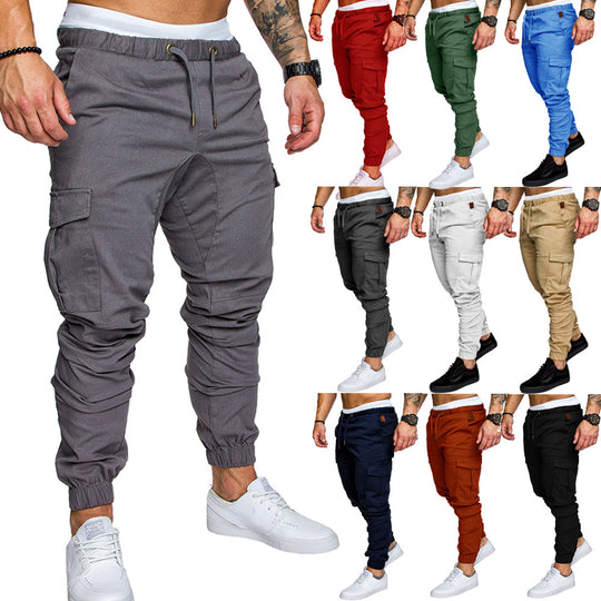 Herren Tapered Cargo-Jogger mit elastischem Bund, Kordelzug und Beuteltaschen Nord Taschen