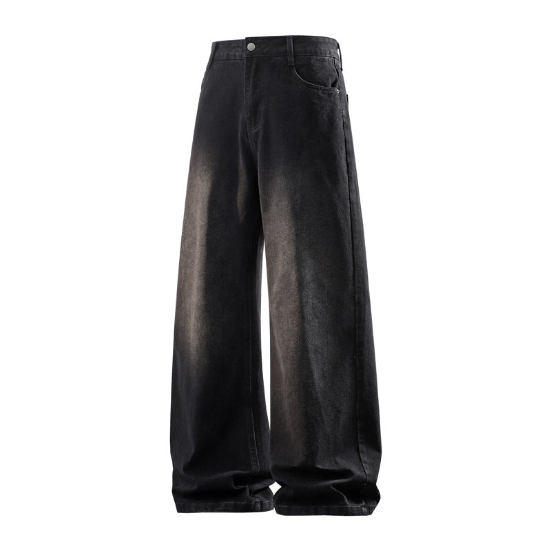 Damen Weite hochtaillierte Baggy-Jeans im Vintage-Look mit extra weitem Bein Nord Taschen