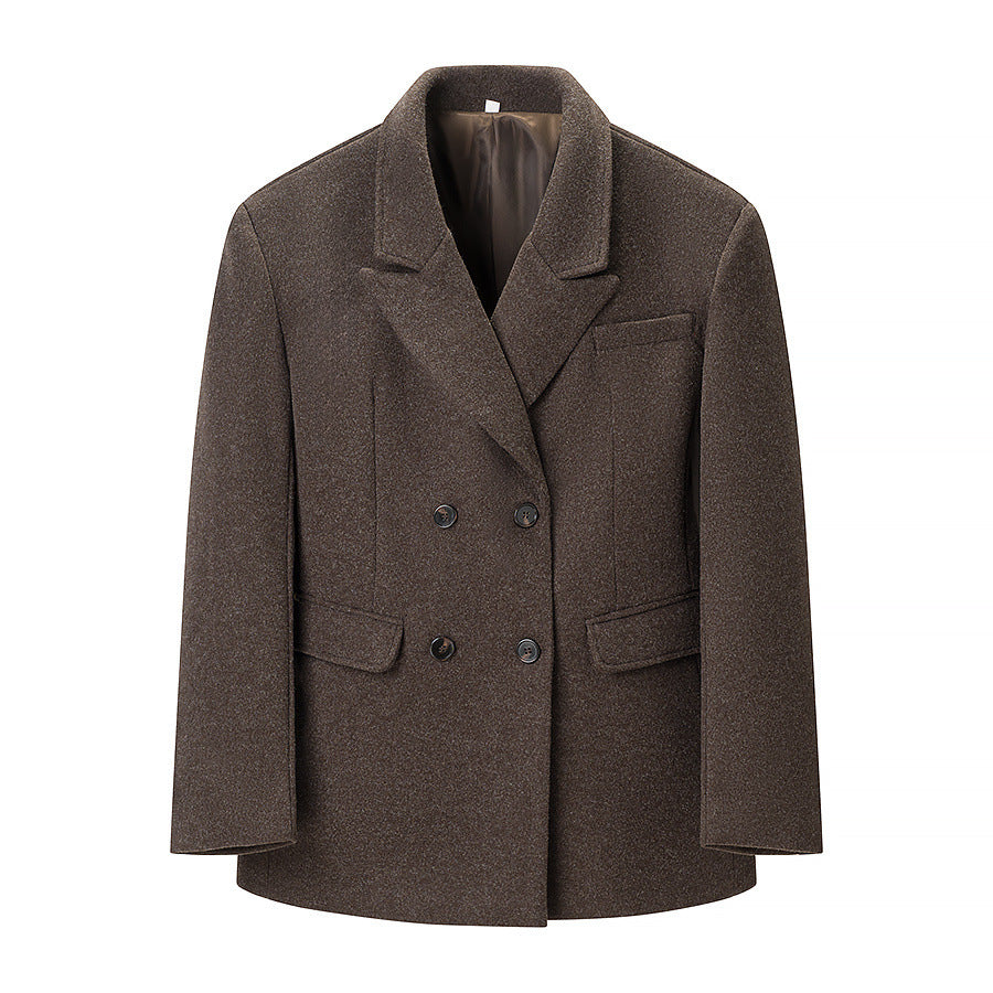Herren Doppelreihiger Wollblazer mit wärmender Wollmischung, Reverskragen und Pattentaschen Nord Taschen