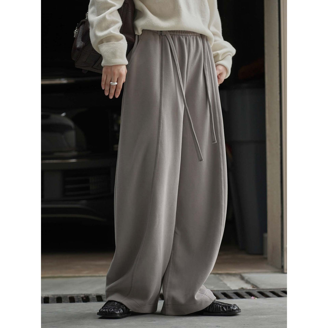 Damen weite High-Waist Lounge-Hose aus Sweatstoff mit Kordelzug Nord Taschen