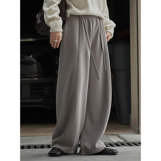 Damen weite High-Waist Lounge-Hose aus Sweatstoff mit Kordelzug Nord Taschen