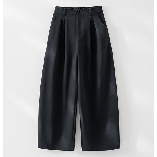 Damen Hochtaillierte Bundfalten-Palazzohose mit weitem Bein und teil-elastischem Bund Nord Taschen