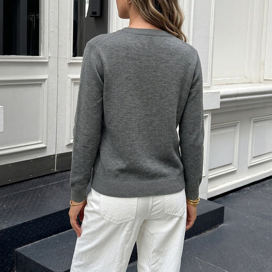 Damen Feinstrick-Cardigan mit kontrastfarbenen Knöpfen und rundem Ausschnitt Nord Taschen
