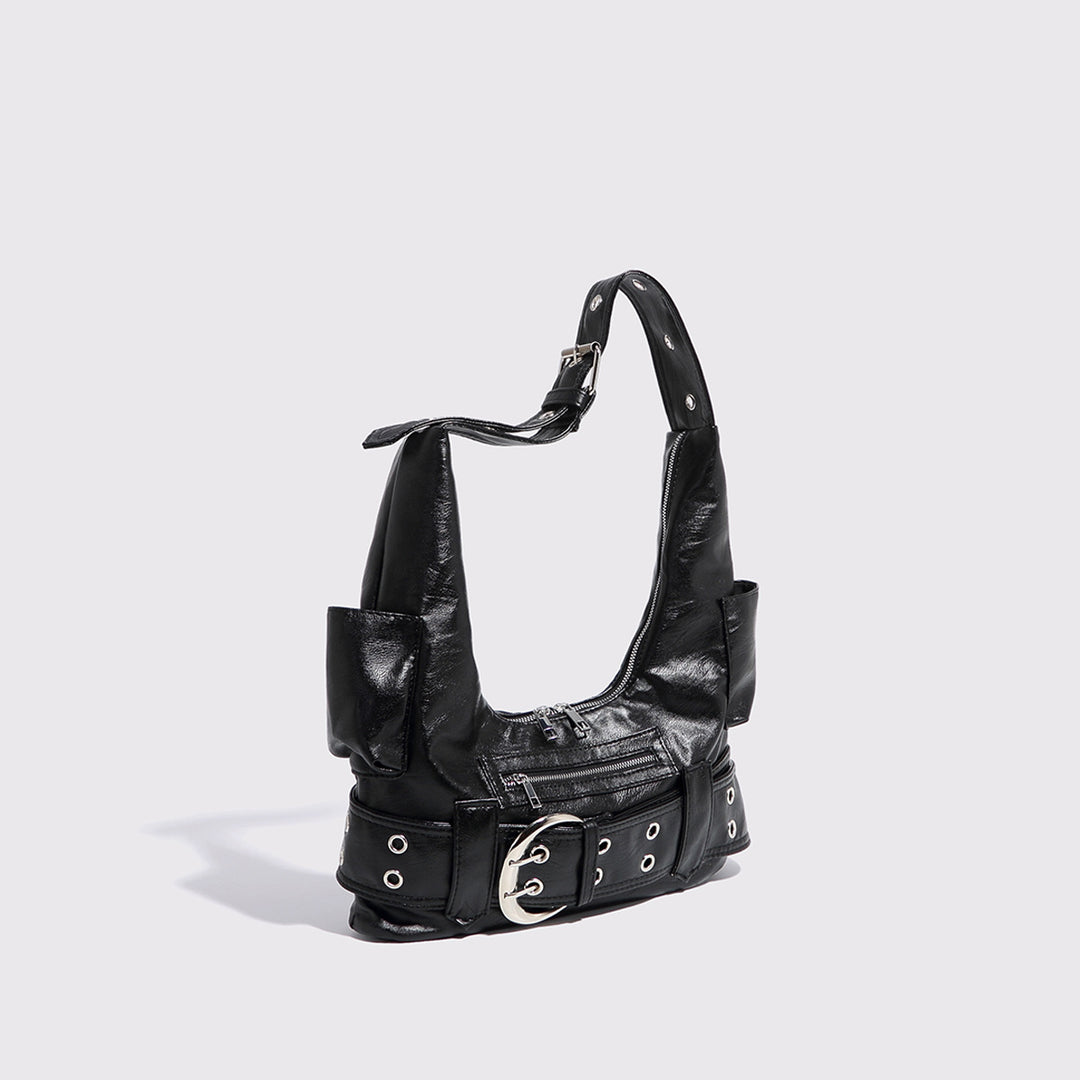 Damen modische Handtasche mit auffälligem Metallverschluss Nord Taschen