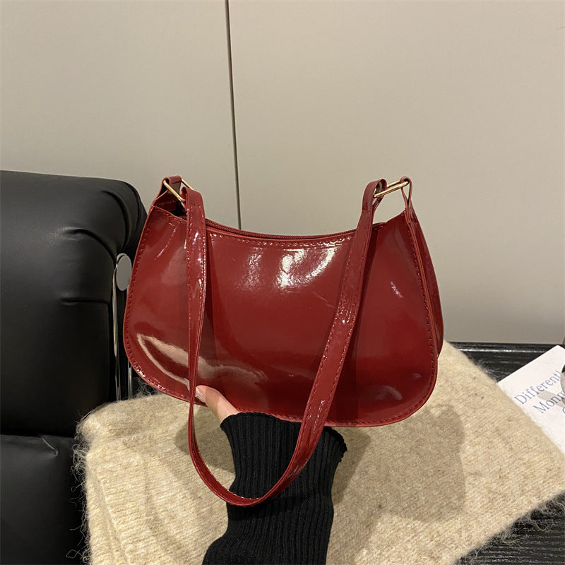 Damen modische Handtasche im minimalistischen Design mit glänzender Oberfläche Nord Taschen