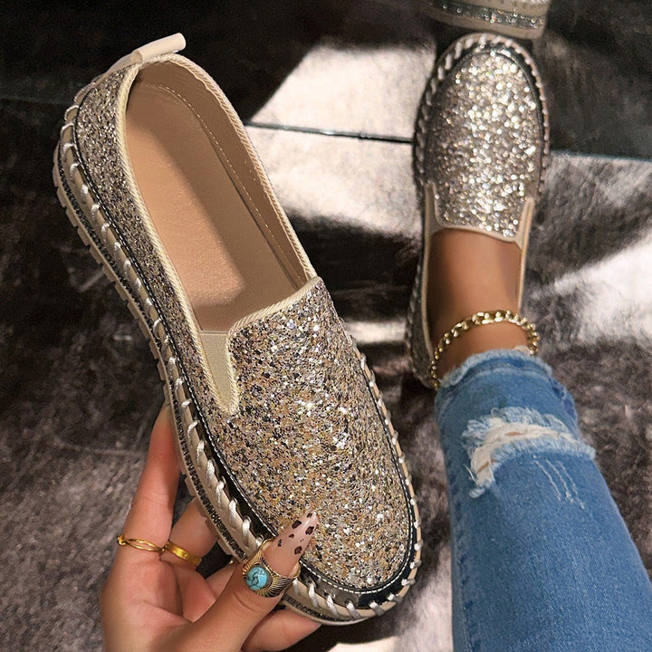 Damen Slip-On Glitzer Sneakers