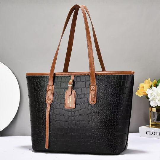 Damen elegante Shopper-Tasche im zeitlosen Krokodil-Look Nord Taschen