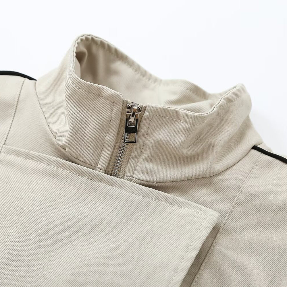 Damen Weite hochgeschnittene Stoffhose mit Bügelfalte und Kellerfalten Nord Taschen