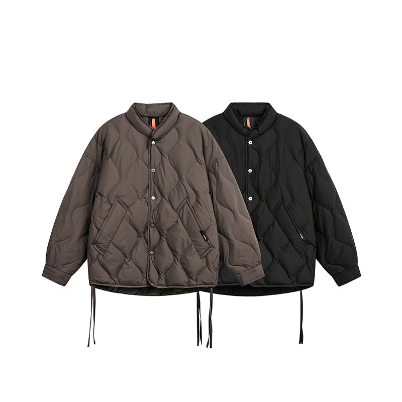 Herren Kurze gesteppte Oversize-Isolationsjacke mit Rautensteppung Nord Taschen