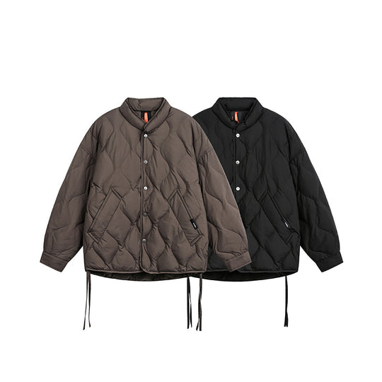 Herren Kurze gesteppte Oversize-Isolationsjacke mit Rautensteppung Nord Taschen