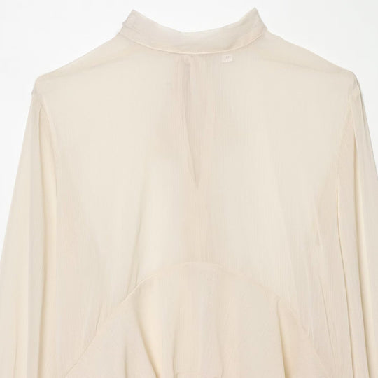 Damen Asymmetrische Volant-Bluse mit hohem Vorderteil, tiefem Rückteil und Trompetenärmeln Nord Taschen