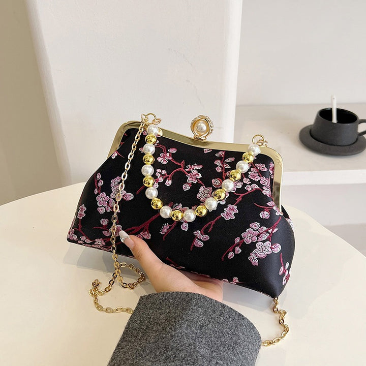 Damen stilvolle Clutch mit luxuriösem Perlenschmuck Nord Taschen