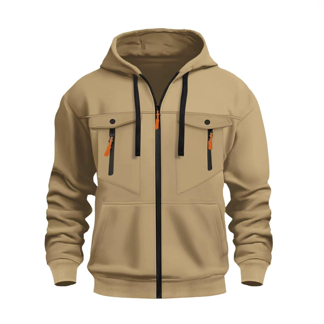 Herren Kapuzen-Sweatjacke mit durchgehendem Reißverschluss, zwei zip-Brusttaschen und ergonomischen Bündchen Nord Taschen