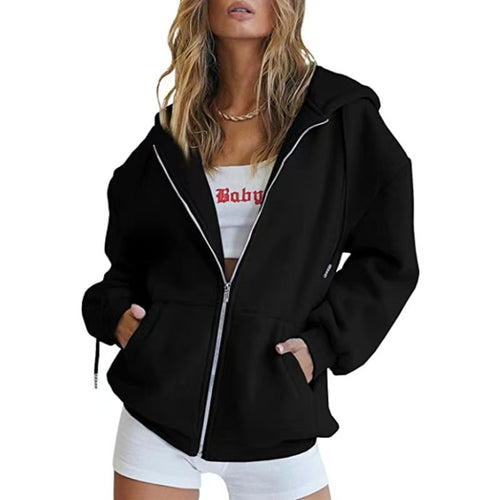 Damen Oversized Kapuzenjacke Nord Taschen