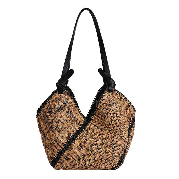 Damen Strickbeuteltasche mit einzigartigem Flechtmuster und elegantem Kordelzug Nord Taschen