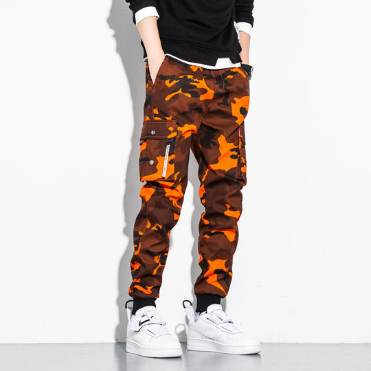 Herren Camouflage Cargo-Jogginghose mit Tapered-Schnitt, elastischem Bund und Multifunktionstaschen Nord Taschen