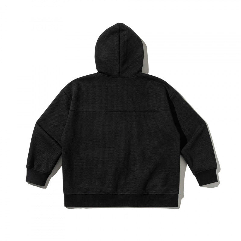 Unisex Oversize Kapuzen‑Zipjacke aus Waffelstrick mit Brust‑ und Eingrifftaschen Nord Taschen