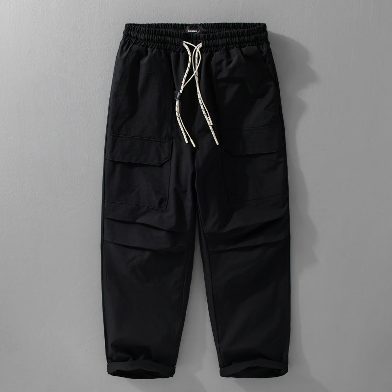 Herren Oversize-Cargohose aus leichtem Funktionsstoff mit Kordelzugbund und Mehrfachtaschen Nord Taschen